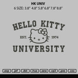 Hk Univ Embroidery File 6 sizes