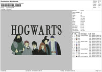 Hogwartsflat Embroidery File 6 sizes