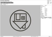 Home Icon V2 Embroidery File 6 sizes