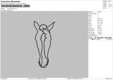 Horse Outline Embroidery File 6 sizes