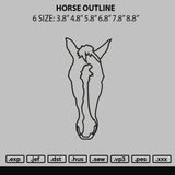 Horse Outline Embroidery File 6 sizes