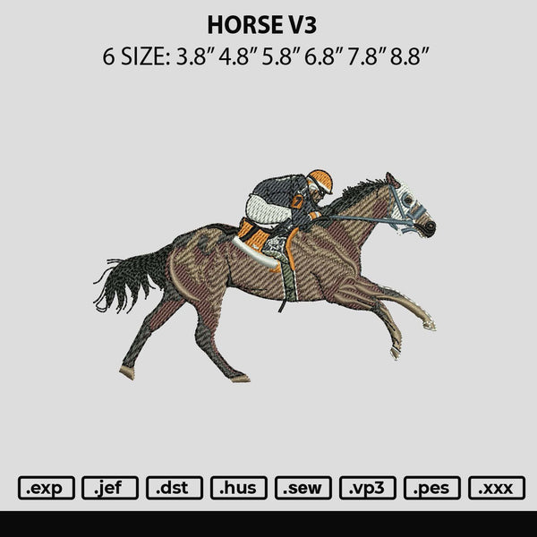 Horse V3 Embroidery File 6 sizes