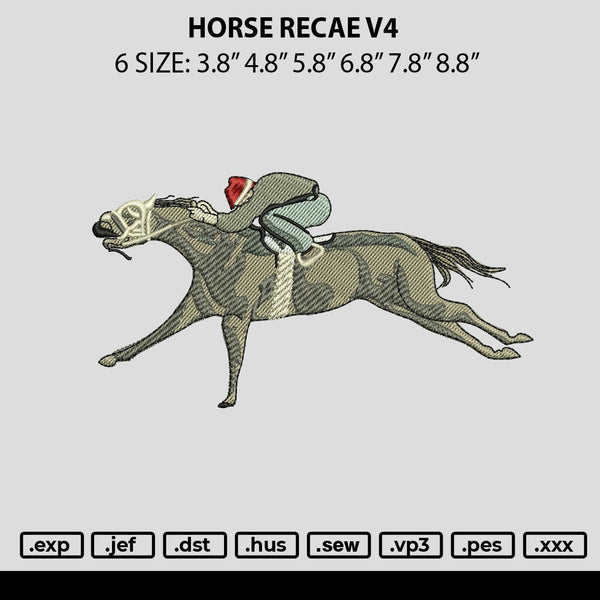 Horse Race V4 Embroidery File 6 sizes
