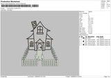 House Ghost Outline Embroidery File 6 sizes