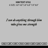 Him Text 0702 Embroidery File 6 sizes