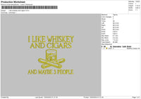 Whiskeytext Embroidery File 6 sizes