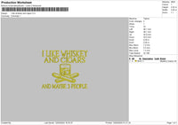 Whiskeytext Embroidery File 6 sizes