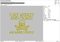 Whiskeytext Embroidery File 6 sizes