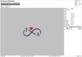 Infinity Ta Embroidery File 6 sizes
