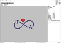 Infinity Ta Embroidery File 6 sizes