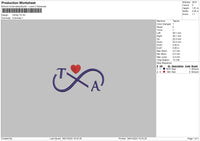 Infinity Ta Embroidery File 6 sizes