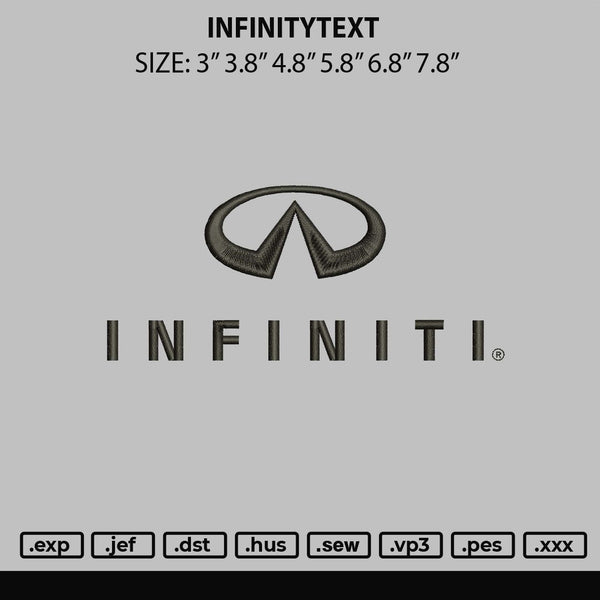 Infinitytext Embroidery File 6 sizes