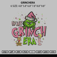 Grinchera Embroidery File 6 sizes