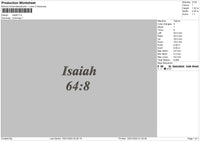 Isaiah Embroidery File 6 sizes