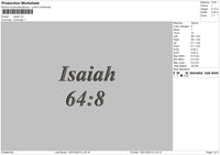 Isaiah Embroidery File 6 sizes