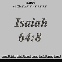 Isaiah Embroidery File 6 sizes