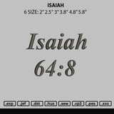 Isaiah Embroidery File 6 sizes