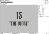 Beast Text Embroidery File 6 sizes