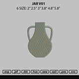 Jar V01 Embroidery File 6 sizes