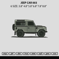 Jeep Car 003 Embroidery File 6 sizes