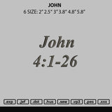 John Embroidery File 6 sizes