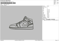 Jordan Outline Embroidery File 6 sizes