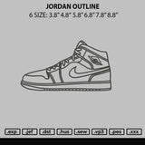 Jordan Outline Embroidery File 6 sizes