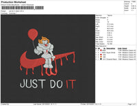 Just Do It Clown Embroidery