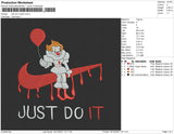 Just Do It Clown Embroidery