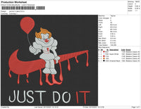 Just Do It Clown Embroidery