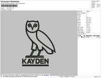 Kayden Embroidery File