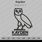 Kayden Embroidery File