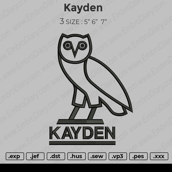 Kayden Embroidery File