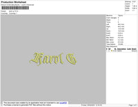 Karol G text Embroidery