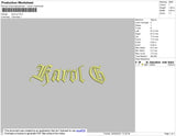 Karol G text Embroidery