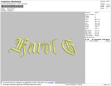 Karol G text Embroidery