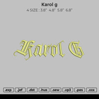 Karol G text Embroidery