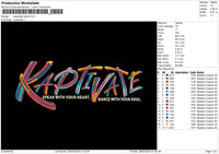 Kaptivatetext Embroidery File 6 sizes