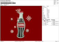 Karina Bottle Embroidery File 6 sizes