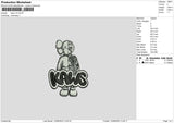 Kaws V4 Embroidery File 6 Sizes