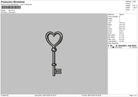 Keylock Heart Embroidery File 2 Files