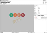 Kids Rock Embroidery File 6 sizes