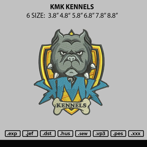 Kmk Kennels Embroidery File 6 sizes