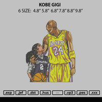 Kobe Gigi Embroidery File 6 sizes