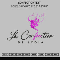 Confectiontext Embroidery File 6 sizes