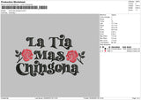 La Tia Mas Embroidery File 6 sizes