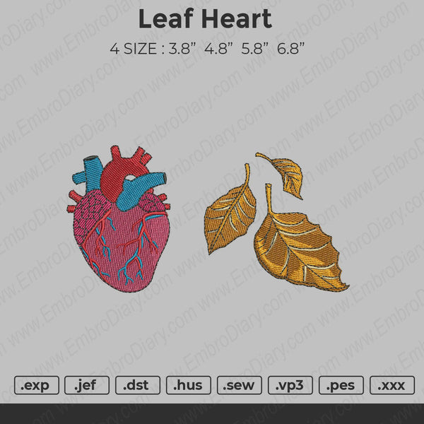Leaf Heart Embroidery
