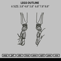 Legs Outline Embroidery File 6 sizes