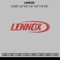 Lennox Embroidery File 6 sizes