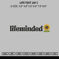 Life Text 2811 Embroidery File 6 sizes